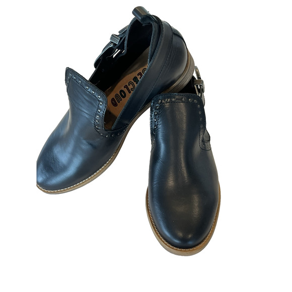 Musse & Cloud Western Ankle Booties Black Leather EU 37 US 6 Buckles NEW Cowgirl - Picture 11 of 11